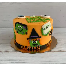 Scary Ghosts & Monsters Halloween Cake