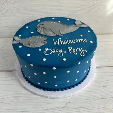 Welcome Baby "Whalecome Baby" Cake — 8" (Serves 8-12) / Chocolate