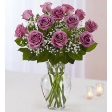 Rose Elegance Premium Long 18 Stems Lavender Roses