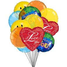 Lovely Balloons (6-Mylar Balloons and 6-Latex Balloons)