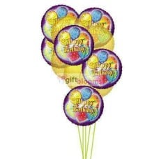 Sparkling Birthday balloons (6 Latex and 6 Mylar Balloons)