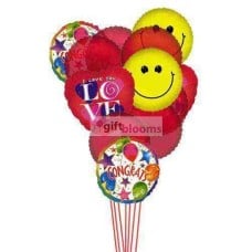 Love and Smile Balloons (6-Mylar Balloons)