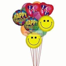Birthday bash balloons full of love,smile &amp; wishes (6 Latex and 6 Mylar Balloons)