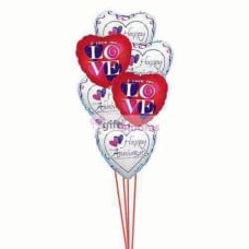 Balloons bouquet of love (6 Latex and 3 Mylar Balloons)