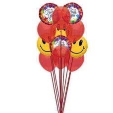 Thank's with smile (3 Latex and 6 Mylar Balloons)