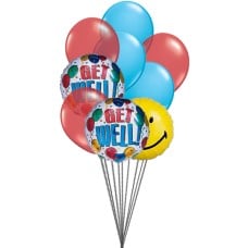 Getwell smiley balloons (6 Latex Balloons and 3-Mylar Balloons)