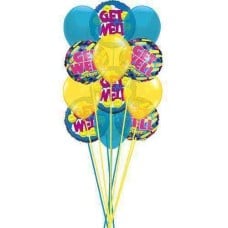 Bunch of Get well Soon Balloons (6 Latex and 3 Mylar Balloons)