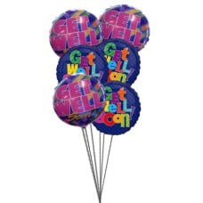 Bunch of Get well Soon Balloons (6 Mylar Balloons)