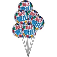 Get well Soon Balloons (6 Mylar Balloons)