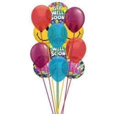 Smile and wish Get well (6 Latex and 6 Mylar Balloons)