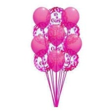 Pinkish balloons (6 Latex and 6 Mylar Balloons)