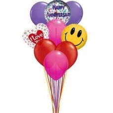 I love you anniversary balloons (6 Latex and 3 Mylar Balloons)