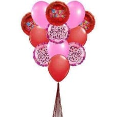 Cheering birthday balloons (3 Latex and 6 Mylar Balloons)