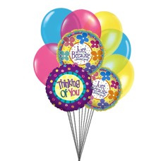 Thinking You (3 Mylar Balloons and 6 Latex Balloons)