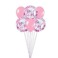Pink for Girls (6 Latex and 6 Mylar Balloons)