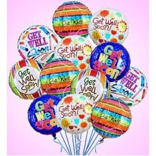 Air-Rangement - Get Well Mylar Balloons (One Dozen)