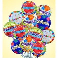 Air-Rangement - Congratulations Mylar Balloons (One Dozen)