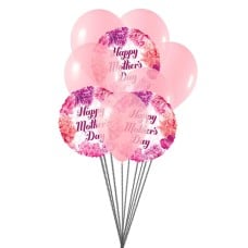Mother 's Day Wishes Balloons Bouquet (3 Mylar Balloons & 6 Latex Balloons)