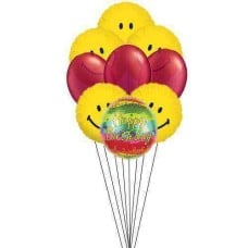 A smileful birthday (3 Latex and 6 Mylar Balloons)
