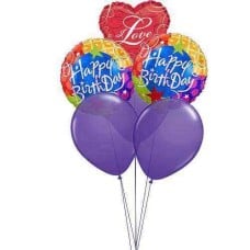 Flying balloons with love (4 Latex and 4 Mylar Balloons)