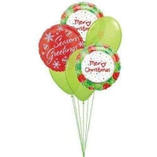 Season Greetings Balloons (4 Latex and 4 Mylar Balloons)