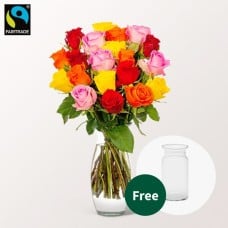 Mixed Fairtrade roses in a bunch of 30 mixed roses