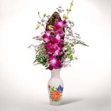 Asiatic Orchids with vase