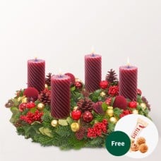 Wreath Bordeaux Glory (Ã˜ 40 cm) with 3 Ferrero Giotto