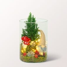 Flower Bouquet Winter Dream with vase and Merci chocolate