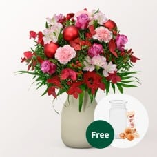 Flower Bouquet WintermÃ¤rchen with vase & 3 Ferrero Giotto