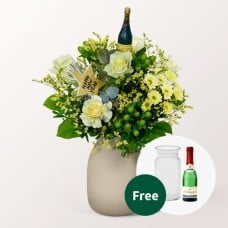 Flower Bouquet „Happy New Year“ with vase & Rotkäppchen Sparkling Wine
