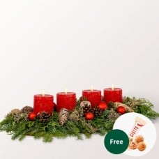 Red long Arrangement with 2 Ferrero Rocher