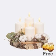 White Advent Dream (Ø 25cm) with 2 Ferrero Rocher