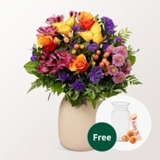 Flower Bouquet Herbstromanze with vase & Teaballs & 3 Ferrero Giotto