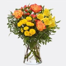 Flower Bouquet Lächeln with vase and merci chocolate