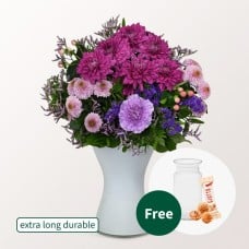 Flower Bouquet Liebesgruß with vase & Lindt Lindor