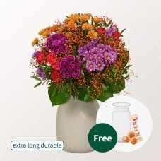 Flower Bouquet Liebesnest with vase & Lindt Lindor