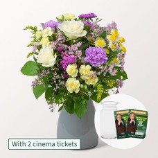 Flower Bouquet Fruhlingshauch with 2 Cinema Tickets & vase