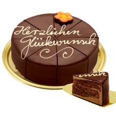 Dessert Sacher Cake "Herzlichen GluCkwunsch"