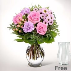 Flower Bouquet Freude with vase & 2 Ferrero Rocher