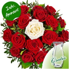 Rose Bouquet "Nur für Dich" with vase