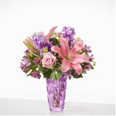 Precious Petals Bouquet with Luxe Swirl Vase (Standard)