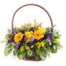Purple & Gold Basket Arrangement (Standard)