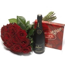 Roses, Wine And A Box Of Chocolates