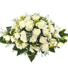 Coffin Wreath White Roses (2 Feet)