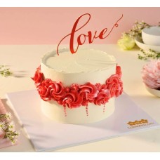 XOXO ROSETTE LOVE RIBBON CAKE 1KG