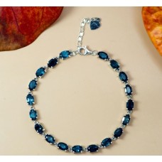 SEA BREEZE CHARM LONDON BLUE TOPAZ BRACELET IN STERLING SILVER (BR-BLS/279)