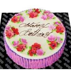Birthday Round Ribbon Cake - 2.2 Lbs