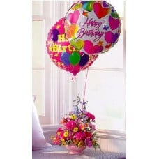 Balloons WithFlower Basket