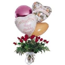 Birthday Balloons WithRoses